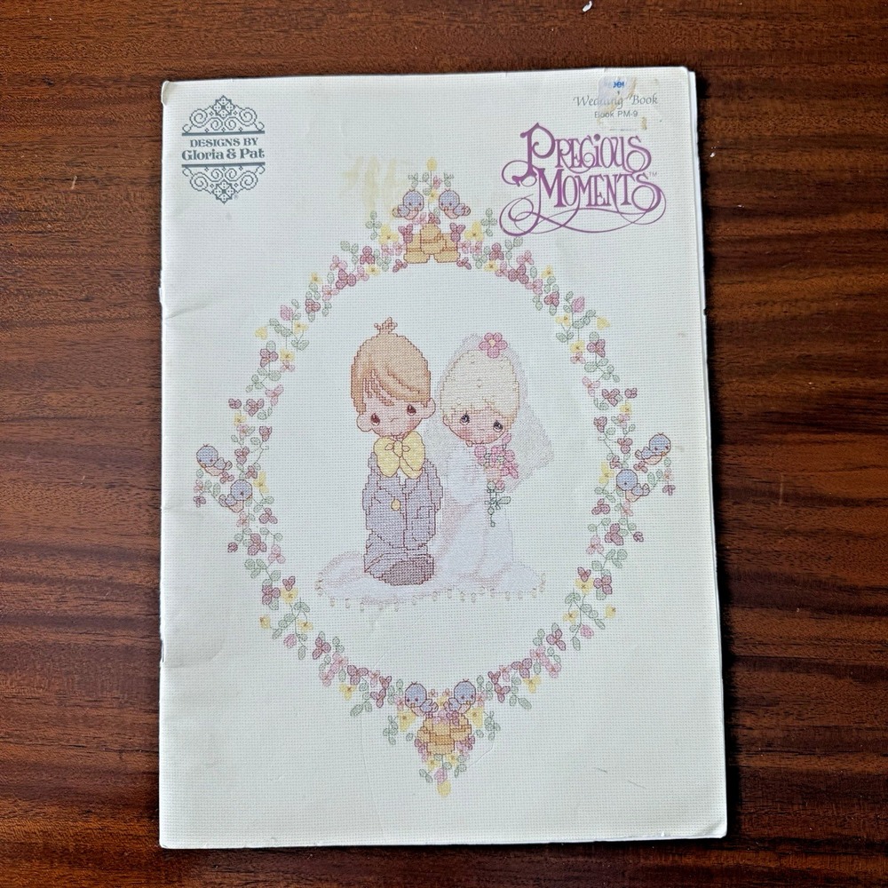 Vintage PRECIOUS MOMENTS WEDDING BOOK PM-9 Cross Stitch Pattern Booklet 1985